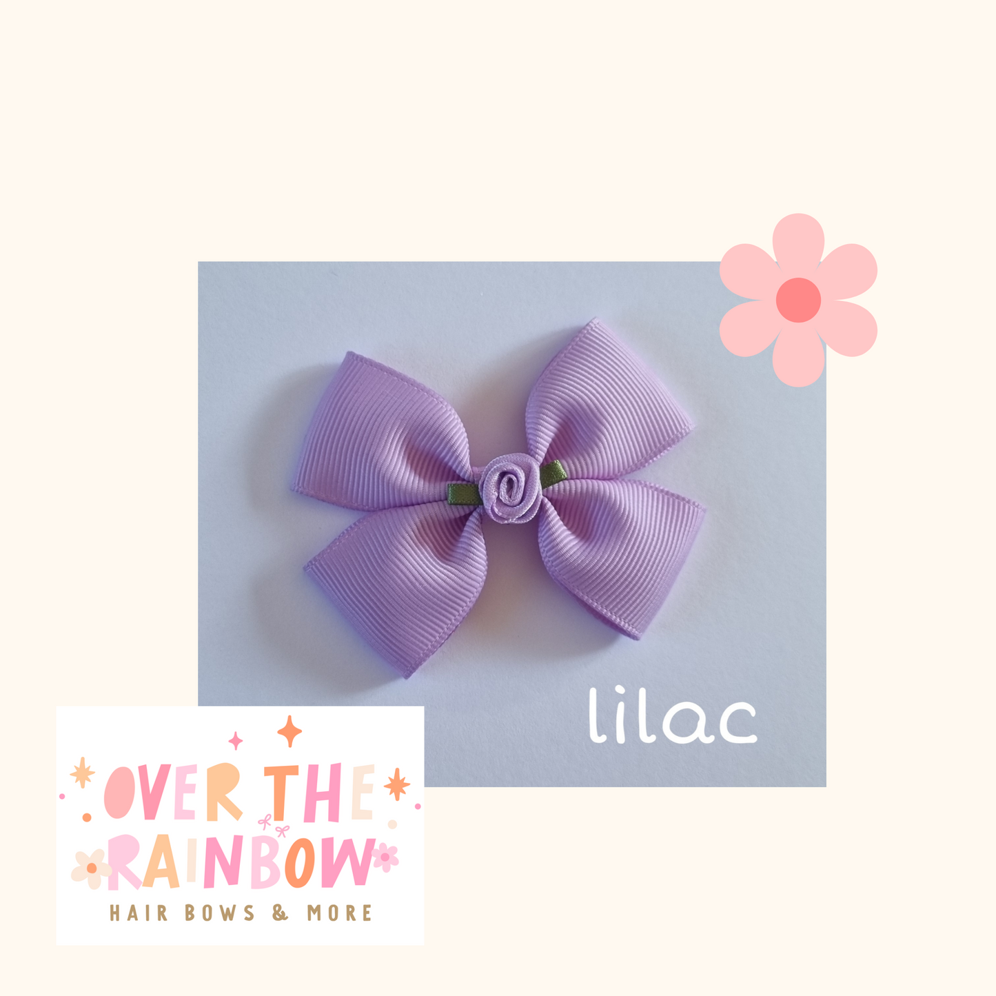 Lilac Rose Bow Small