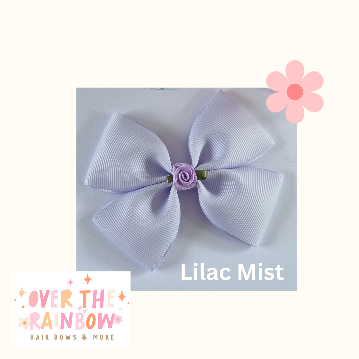 Lilac Mist Rose Bow Medium