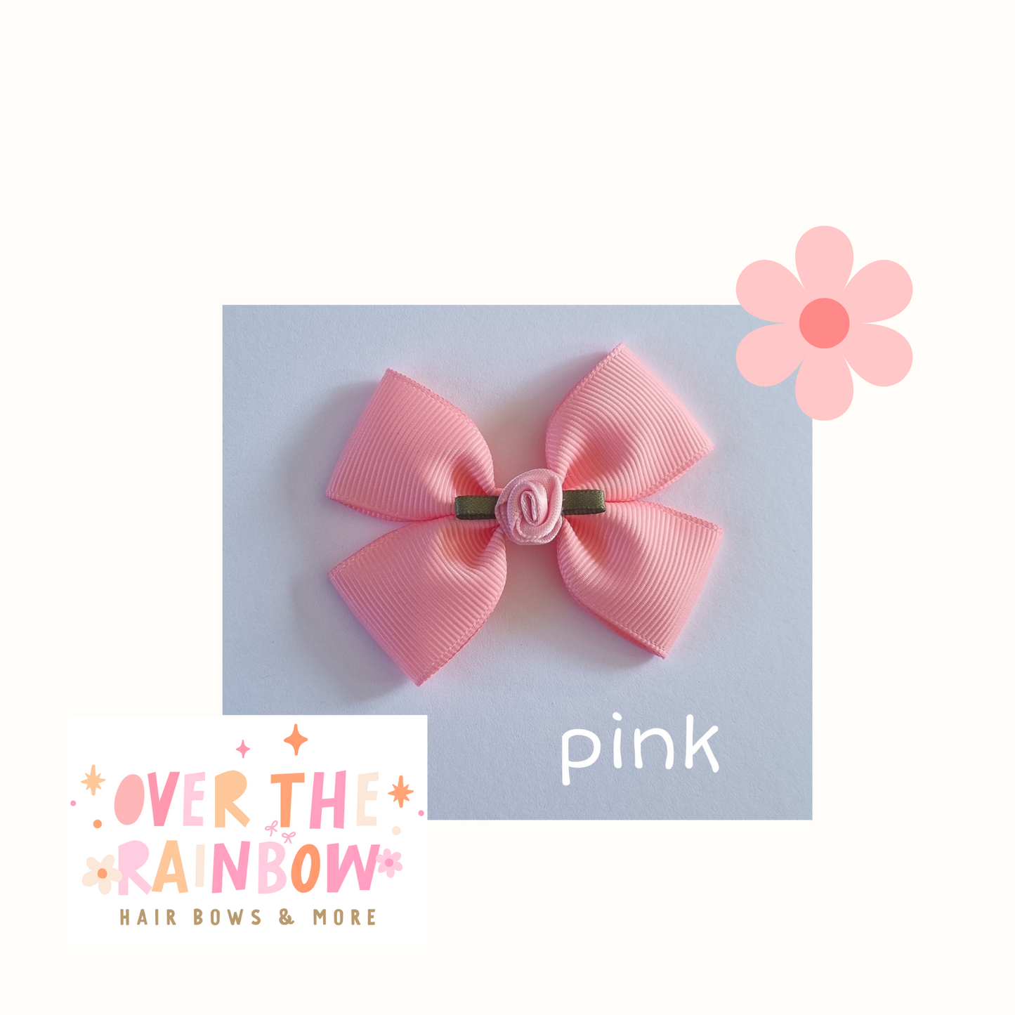 Pink Rose Bow Small