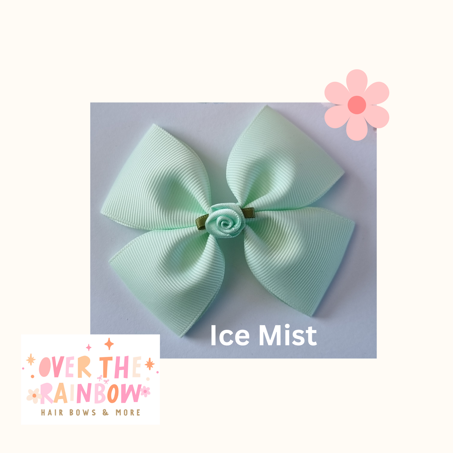 Ice Mist Rose Bow Medium