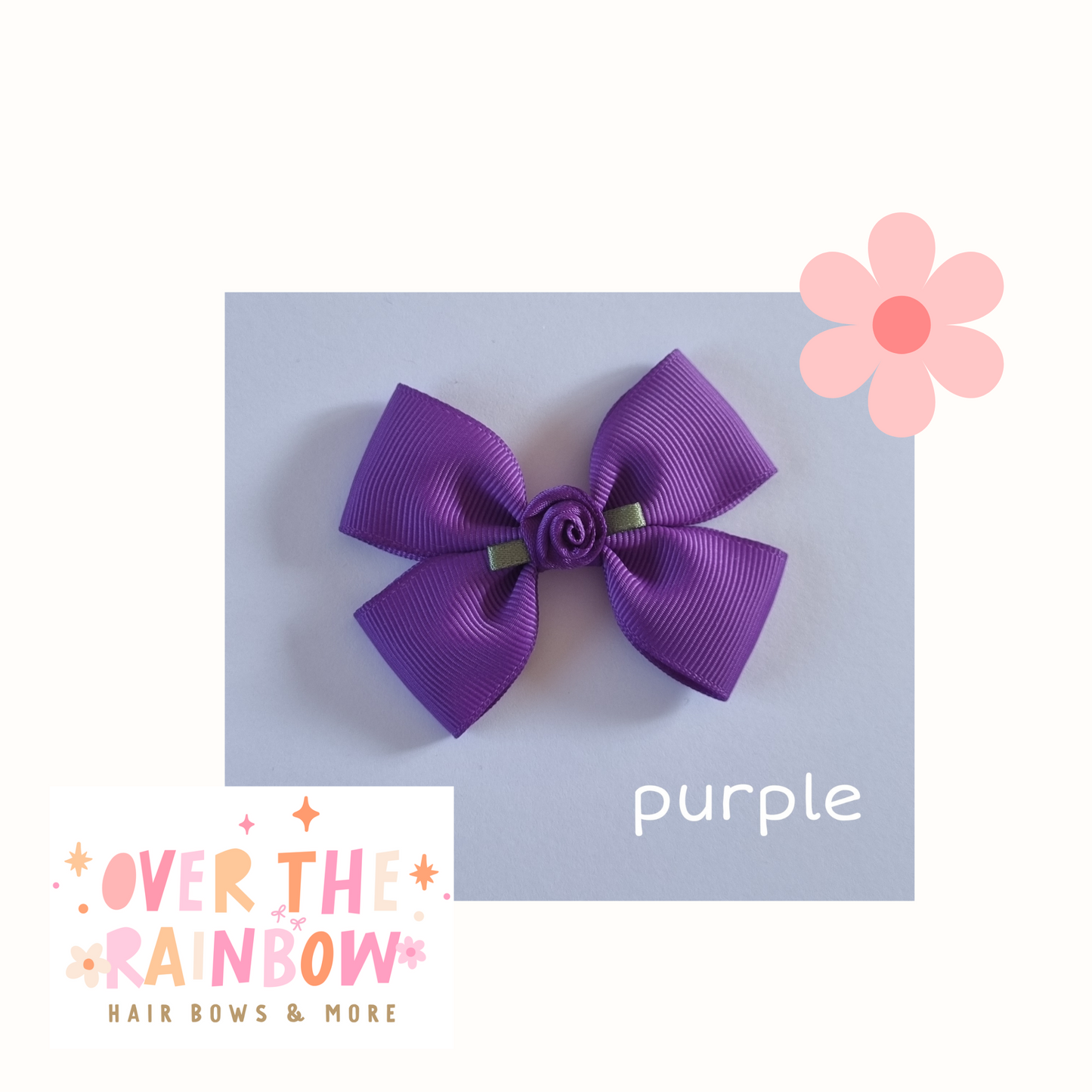 Purple Rose Bow Small
