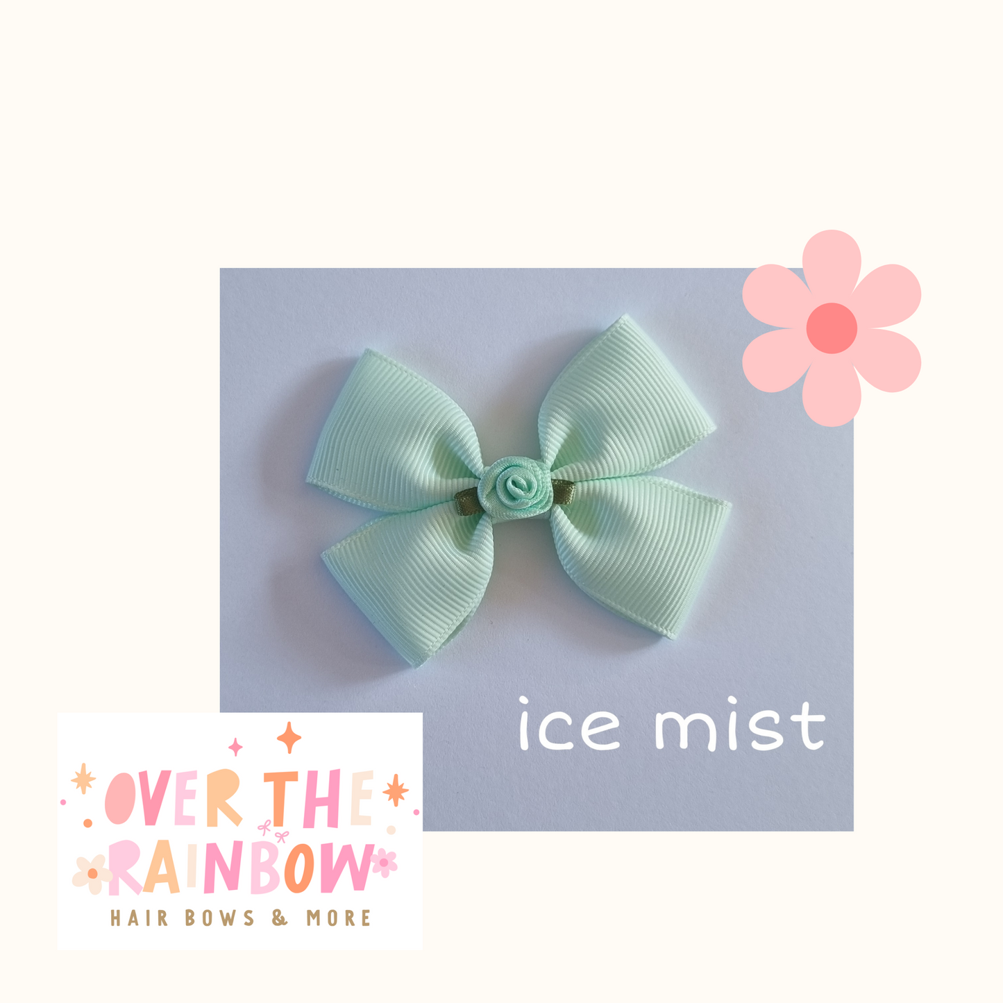 Ice Mist Rose Bow Small