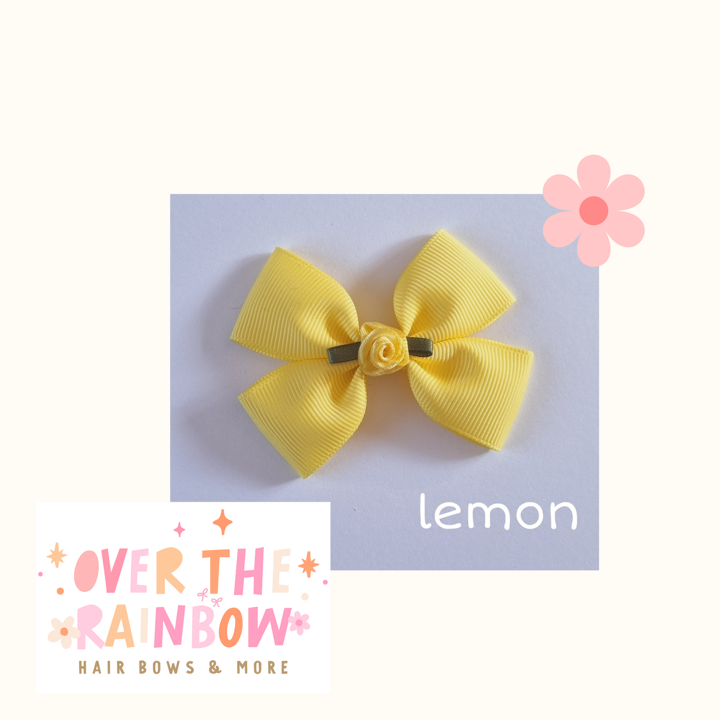 Lemon Rose Bow Small