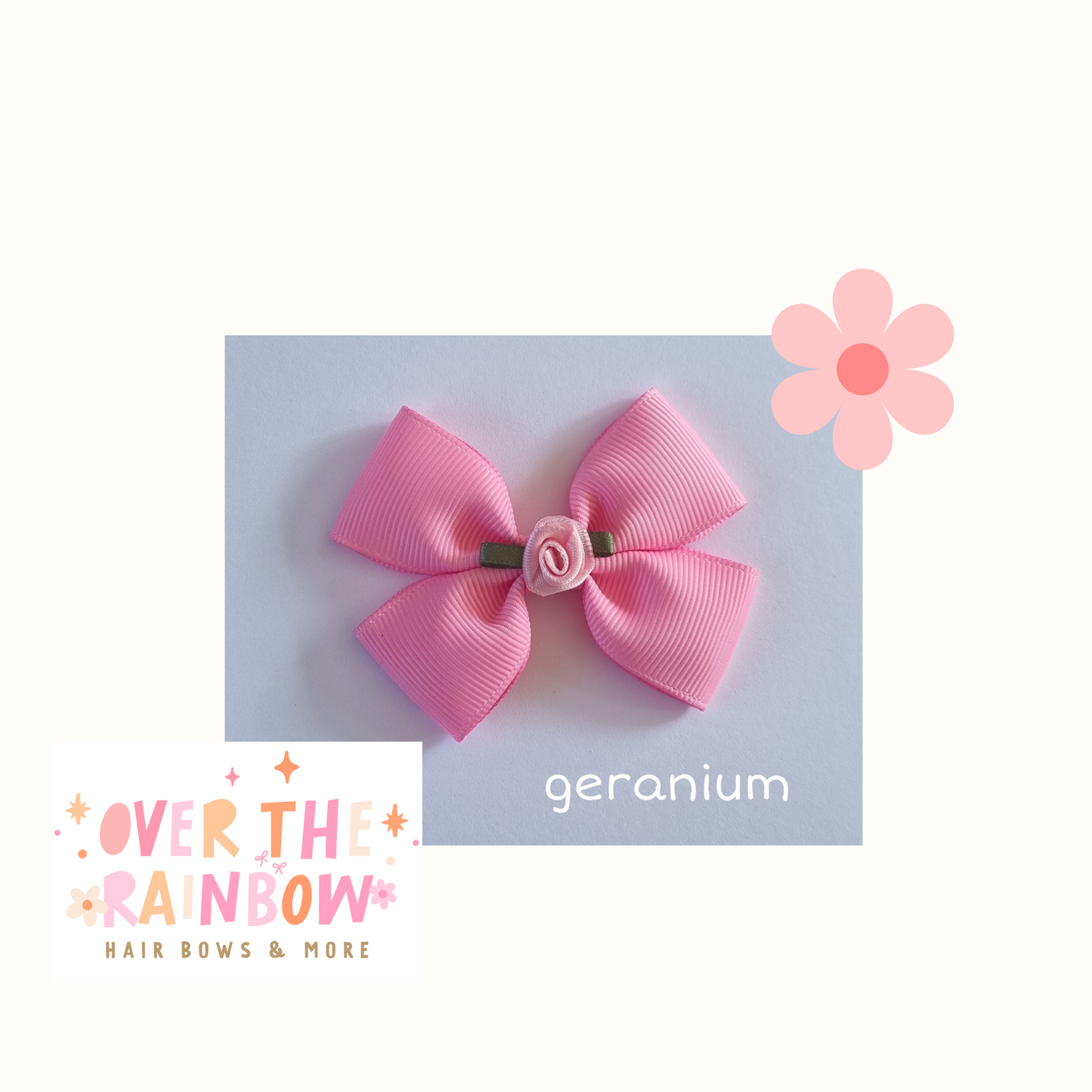Geranium Rose Bow Small