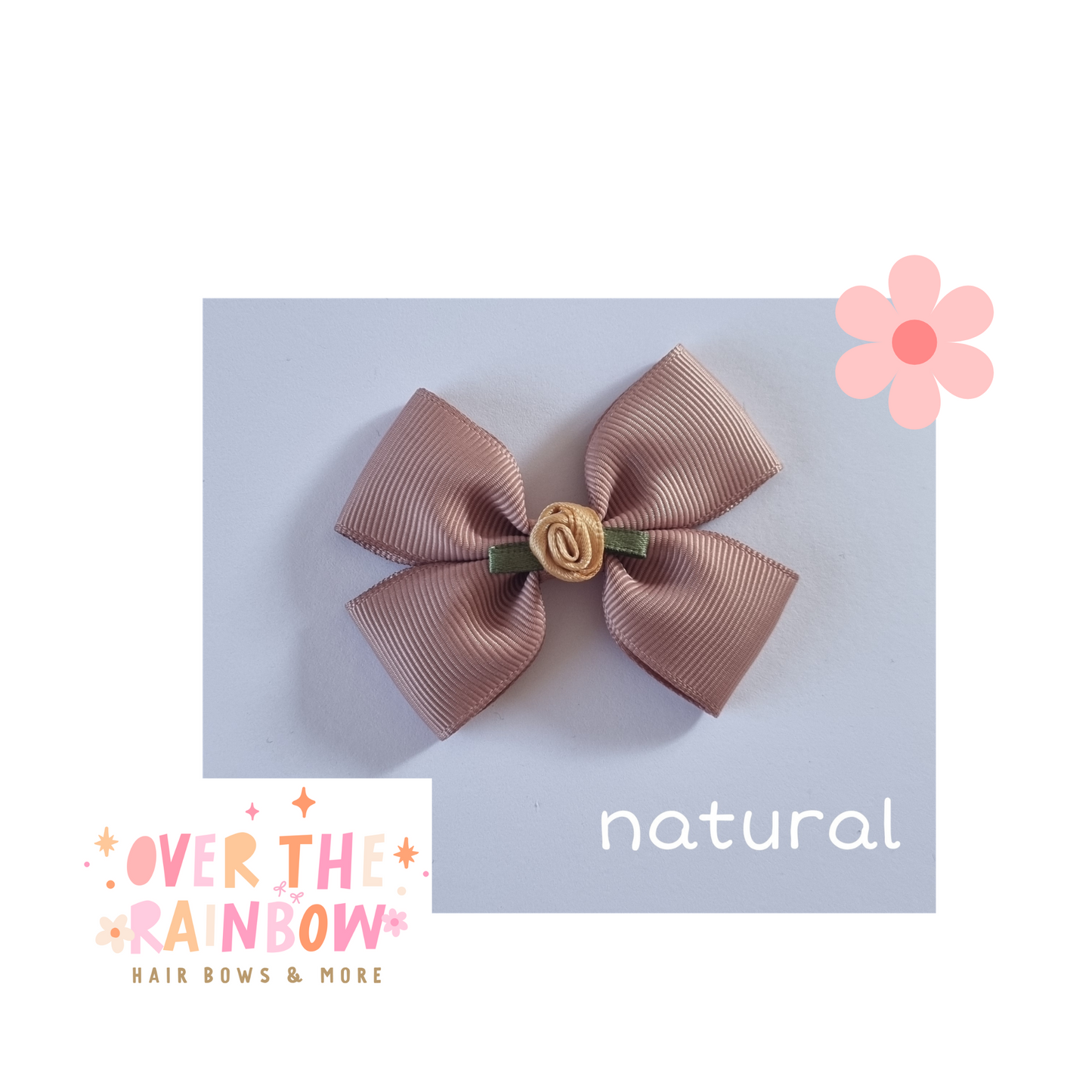 Natural Rose Bow Small