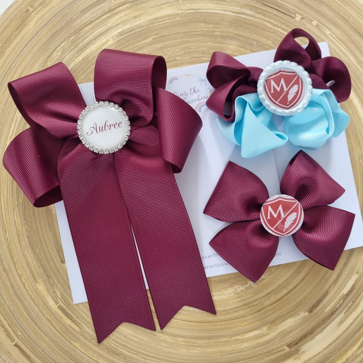 Set of 3 School Bows (12 Colours)