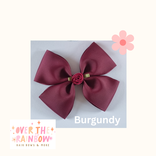 Burgundy Rose Bow Medium