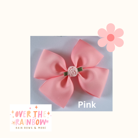 Pink Rose Bow Medium