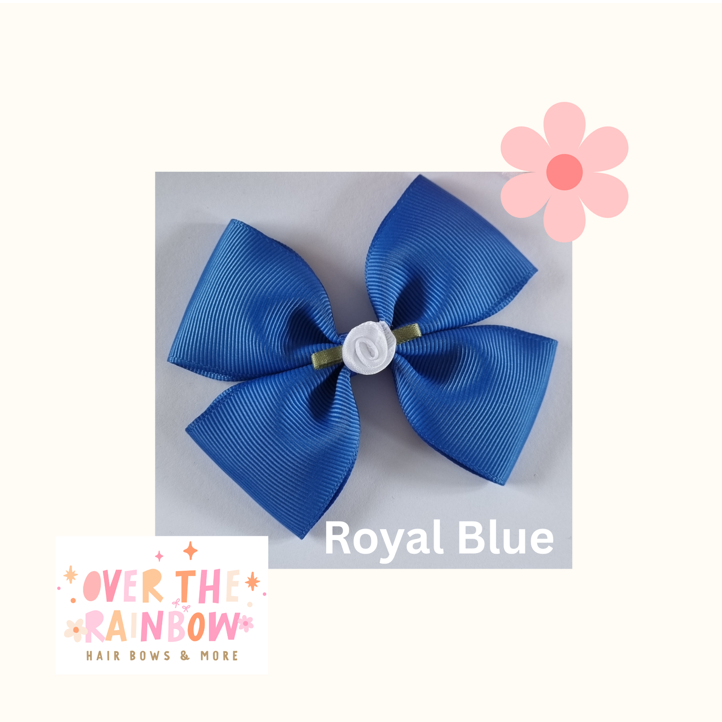Royal Blue Rose Bow Medium