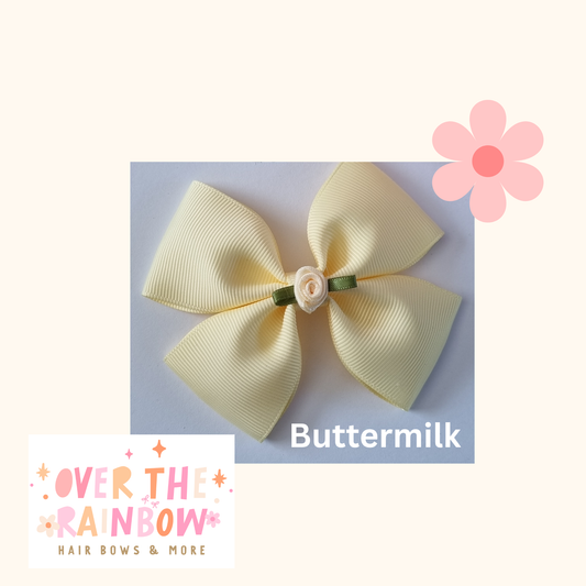 Buttermilk Rose Bow Medium