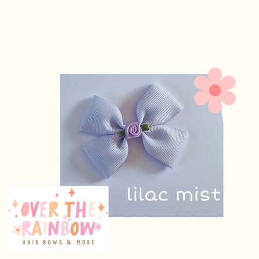 Lilac Mist Rose Bow Small