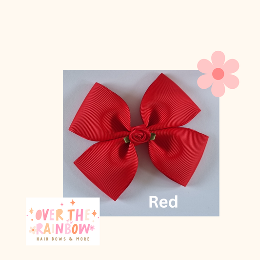 Red Rose Bow Medium