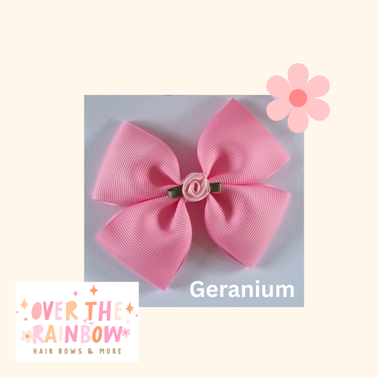 Geranium Rose Bow Medium