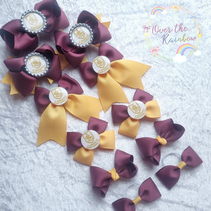School Logo Small Bows Bundle (12 Colours)