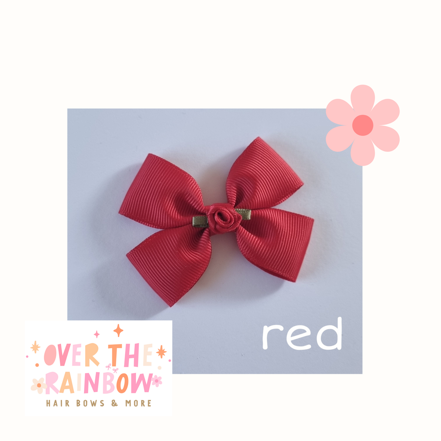 Red Rose Bow Small