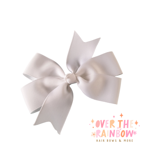 White 4" Pinwheel Bow