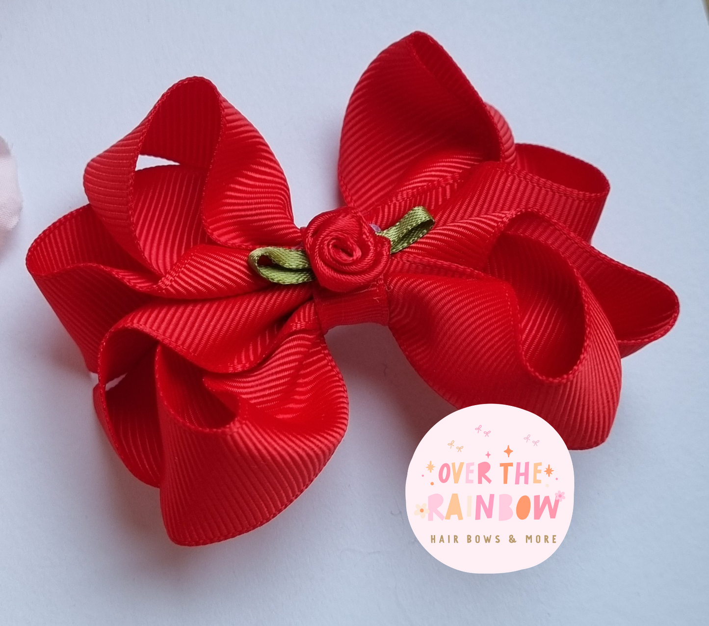 Red Double Bow