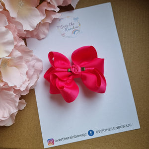 3-Inch Octopus Rose Bow (in 40 colours ,clips or babybands)