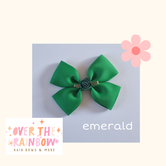 Emerald Rose Bow Small