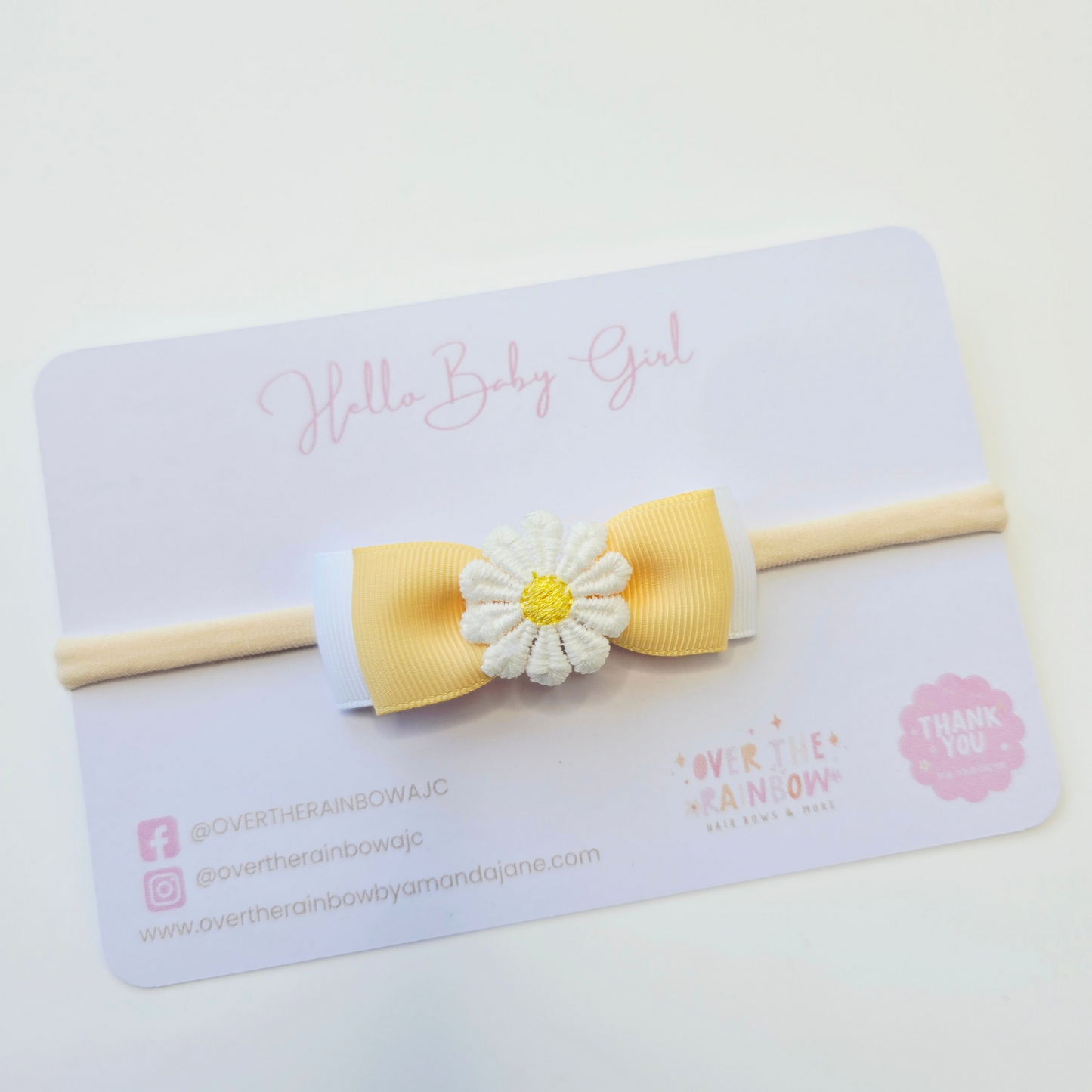 Daisy Bow Nylon Headband