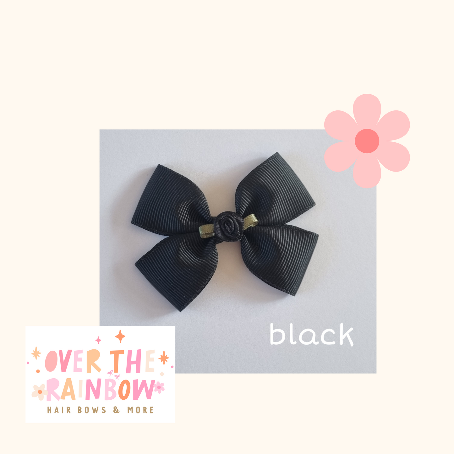 Black Rose Bow Small