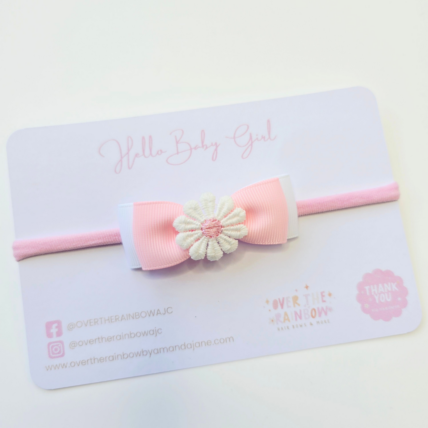 Daisy Bow Nylon Headband