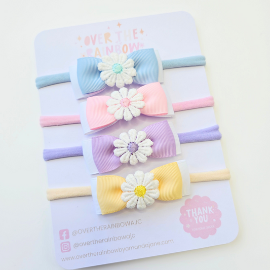 Daisy Bow Nylon Headband