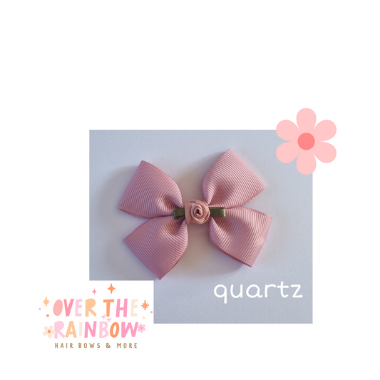 Quartz Rose Bow Small