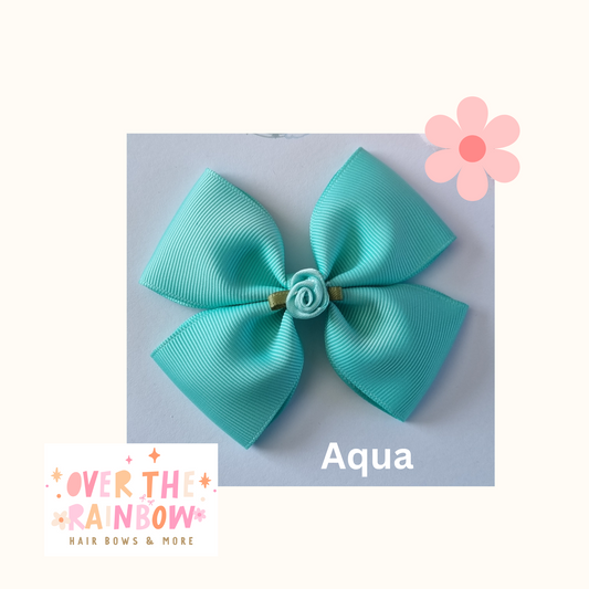 Aqua Rose Bow Medium