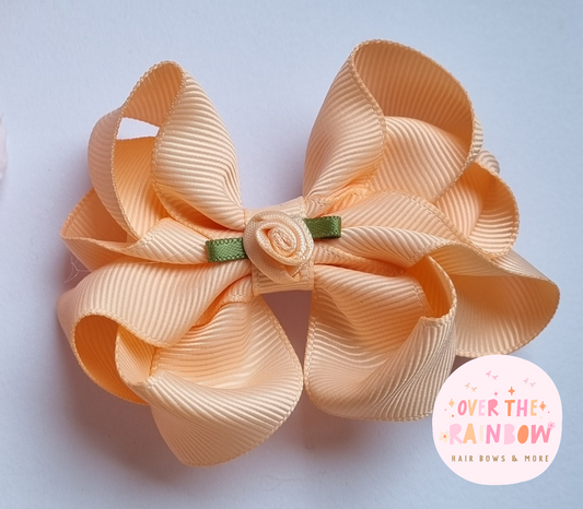 Petal Peach Double Bow