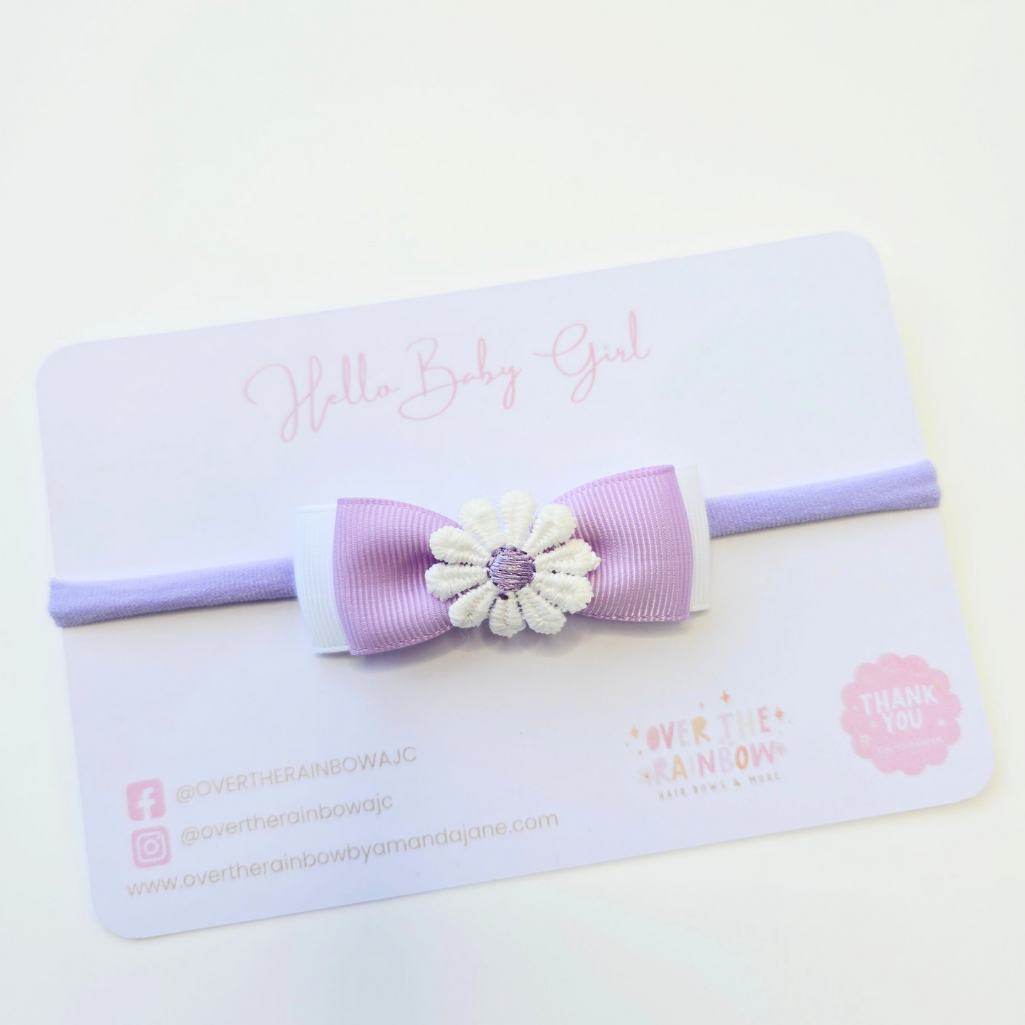 Daisy Bow Nylon Headband