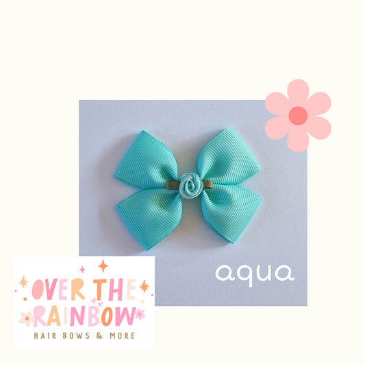 Aqua Rose Bow Small