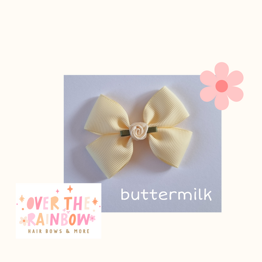 Buttermilk Rose Bow Small
