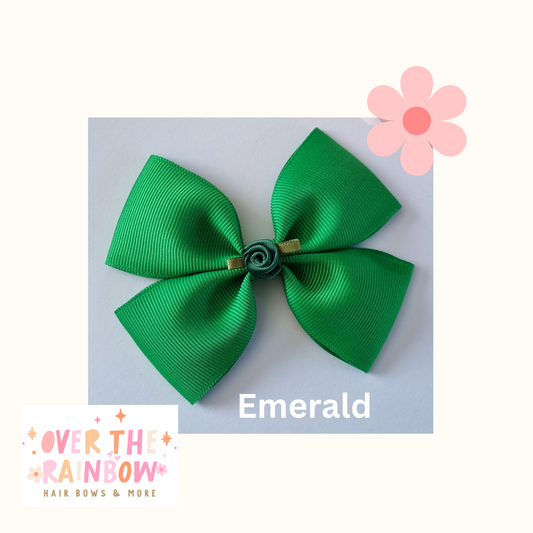 Emerald Rose Bow Medium