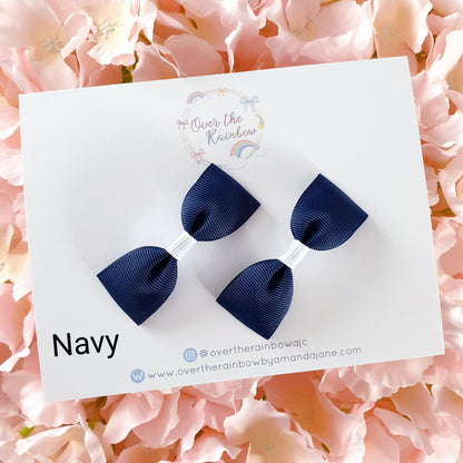 Mini Tux Bow Pairs (in 40 colours ,clips or bobbles)