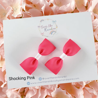 Mini Tux Bow Pairs (in 40 colours ,clips or bobbles)