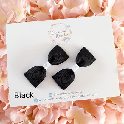 Mini Tux Bow Pairs (in 40 colours ,clips or bobbles)