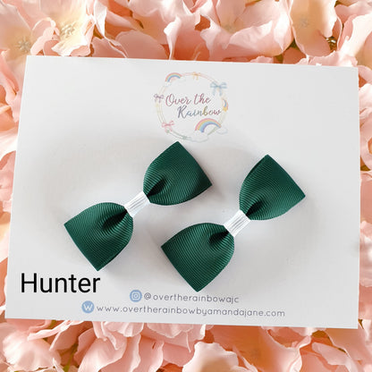Mini Tux Bow Pairs (in 40 colours ,clips or bobbles)