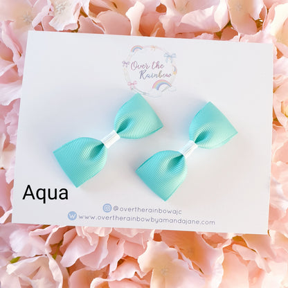 Mini Tux Bow Pairs (in 40 colours ,clips or bobbles)