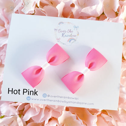 Mini Tux Bow Pairs (in 40 colours ,clips or bobbles)