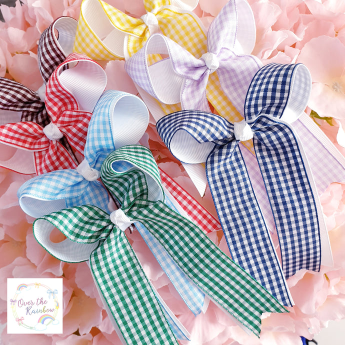 Gingham Ponytail Bow (7 colours)