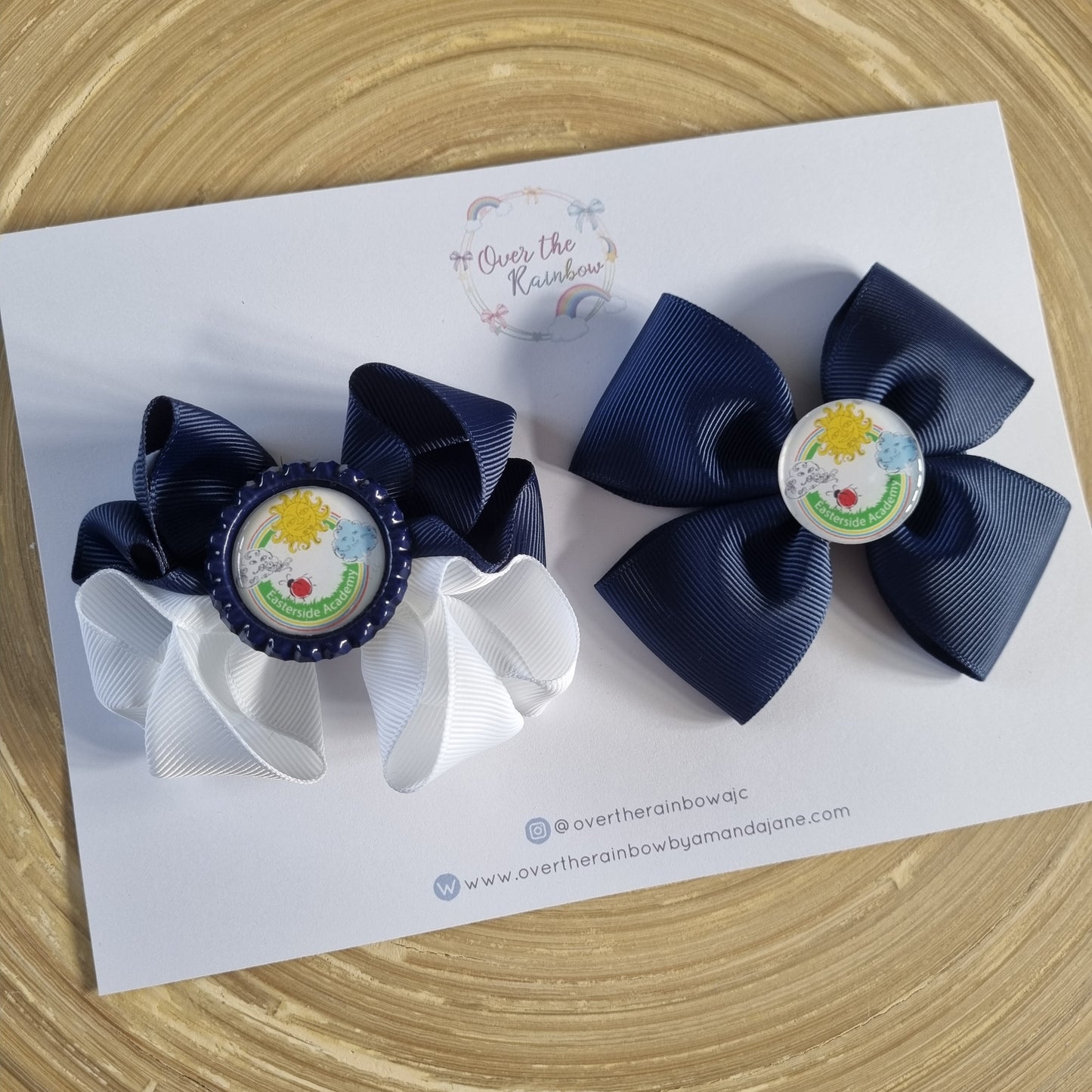 School Logo set of 2 Bows (12 Colours)