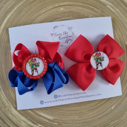 School Logo set of 2 Bows (12 Colours)