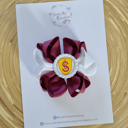Triple Loop School Logo Bow (12 colours)