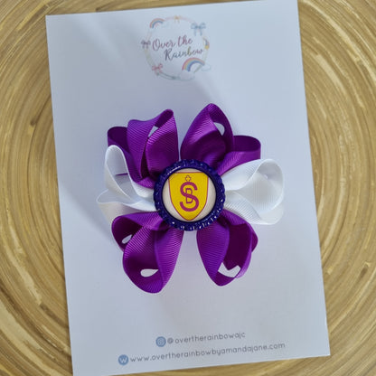 Triple Loop School Logo Bow (12 colours)