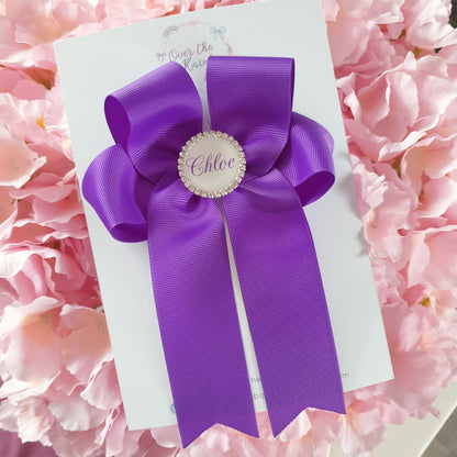 Long Tail Personalised Bow (in over 30 colours)