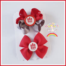 Load image into Gallery viewer, School Logo set of 2 Bows (12 Colours)