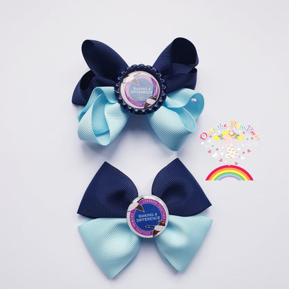 School Logo set of 2 Bows (12 Colours)