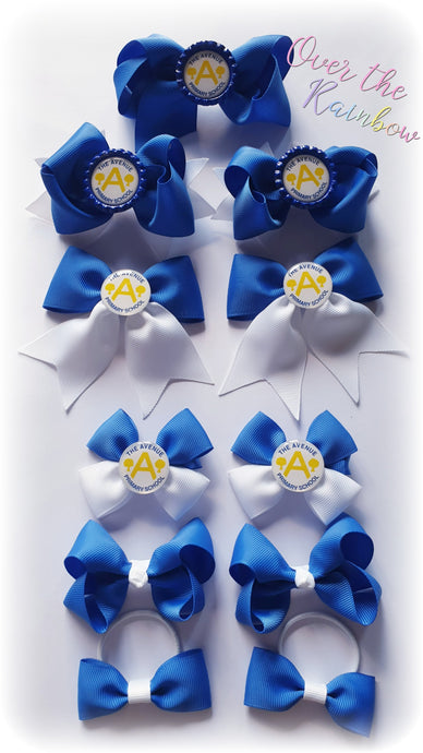 School Logo Small Bows Bundle (12 Colours)