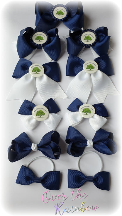 School Logo Small Bows Bundle (12 Colours)